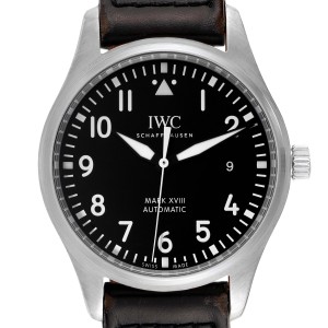 IWC Pilot Mark XVIII Black Dial Steel Mens Watch 