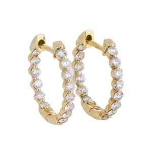 Dainty Elegant 18k Yellow Gold 0.63 Ct. Diamond Earrings