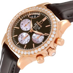 Omega DeVille Co-Axial Rose Gold Diamond Ladies Watch 