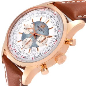 Breitling Transocean Chronograph Unitime Rose Gold Watch 