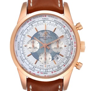 Breitling Transocean Chronograph Unitime Rose Gold Watch 