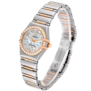 Omega Constellation My Choice Steel Rose Gold Diamond Watch 