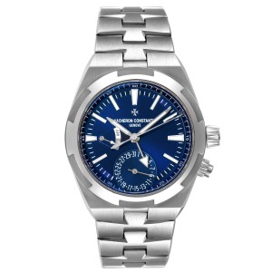 Vacheron Constantin Overseas Dual Time Blue Dial Steel Watch 