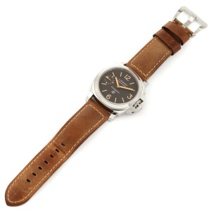 Panerai Luminor Acciaio Logo Tropical Brown Dial 44mm Watch  