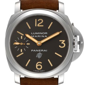Panerai Luminor Acciaio Logo Tropical Brown Dial 44mm Watch  