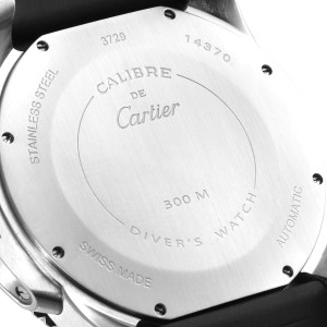 Cartier Calibre Diver Steel Rose Gold Black Dial Mens Watch 