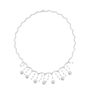 Sensual And Sophisticated 18k White Gold 0.85 Ct Diamond Necklace