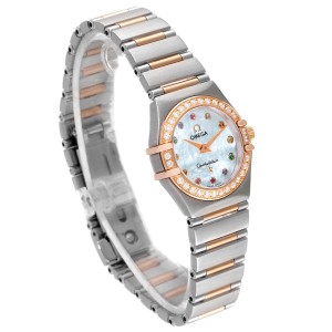 Omega Constellation Iris Steel Rose Gold MOP Dial Ladies Watch 