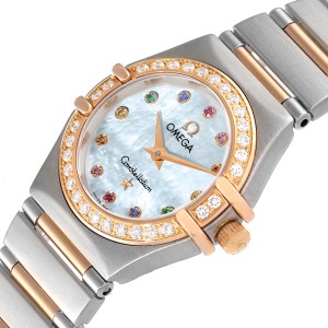 Omega Constellation Iris Steel Rose Gold MOP Dial Ladies Watch 