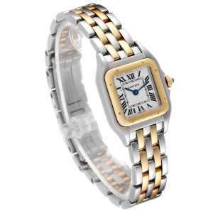 Cartier Panthere Ladies Steel Yellow Gold 2 Row Ladies Watch 