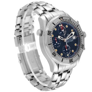 Omega Seamaster Chronograph Blue Dial Steel Mens Watch 