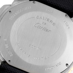 Cartier Calibre Diver Steel Rose Gold Blue Dial Watch 