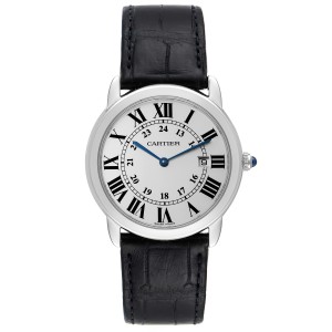 Cartier Ronde Solo Large Silver Dial Steel Unisex Watch 
