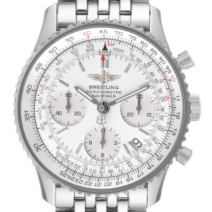 Breitling Navitimer Chronograph Silver Dial Steel Mens Watch 