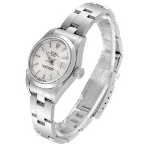 Rolex Date Silver Dial Oyster Bracelet Steel Ladies Watch  