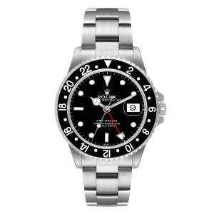 Rolex GMT Master Black Bezel Automatic Steel Mens Watch  