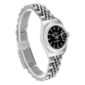 Rolex Datejust 26mm Steel White Gold Black Dial Ladies Watch 