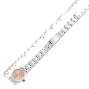 Rolex Date Salmon Dial Oyster Bracelet Steel Ladies Watch 