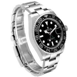 Rolex GMT Master II Black Dial Bezel Steel Mens Watch  