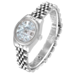 Rolex Datejust Steel White Gold MOP Diamond Dial Ladies Watch 