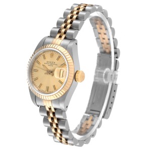 Rolex Datejust Steel Yellow Gold Fluted Bezel Ladies Watch 