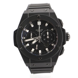 Hublot Big Bang King Power Black Magic Chronograph Automatic Watch Titanium and Ceramic with Carbon and Rubber 48