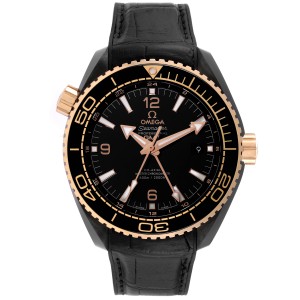 Omega Planet Ocean Deep Black Ceramic GMT Watch 