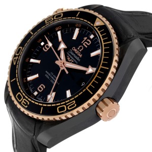 Omega Planet Ocean Deep Black Ceramic GMT Watch 