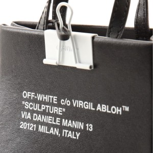 Off White Binder Clip Tote Printed Leather Baby