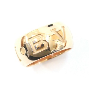 Bvlgari 18k Pink gold Mono logo Ring