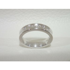 TIFFANY & CO. 18k white gold/diamond 1837 narrow band Ring