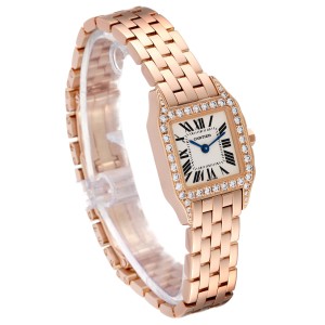 Cartier Santos Demoiselle Small Rose Gold Diamond Ladies Watch  