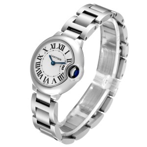Cartier Ballon Bleu Silver Dial Quartz Steel Ladies Watch 