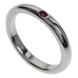 TIFFANY & Co 925 Silver Stacking band pink sapphire US 4.75 Ring 