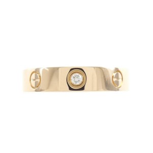 Cartier Mini Love 18k Pink Gold Diamond Ring  
