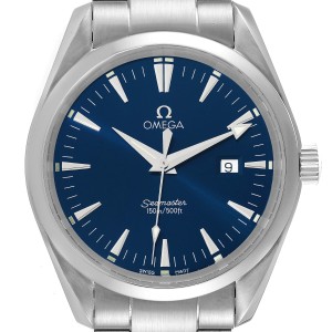 Omega Seamaster Aqua Terra Blue Dial Steel Mens Watch  