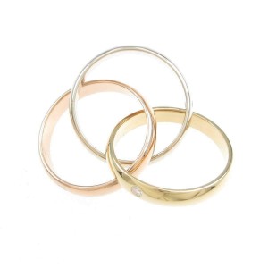 Cartier 18K Yellow Pink White Gold Trinity Ring LXGYMK-292