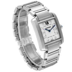 Cartier Tank Francaise Midsize Diamond Steel Ladies Watch 