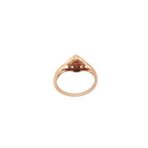 18k Rose Gold Garent and Diamond Ring 