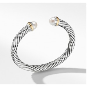 David Yurman Bracelet with Pearls and 14k Yellow Gold, 7mm