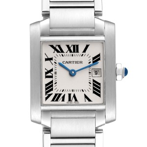 Cartier Tank Francaise Midsize Silver Dial Ladies Watch 