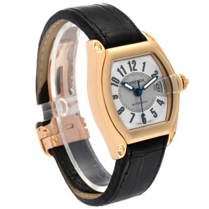 Cartier Roadster Yellow Gold Blue Strap Large Mens Watch