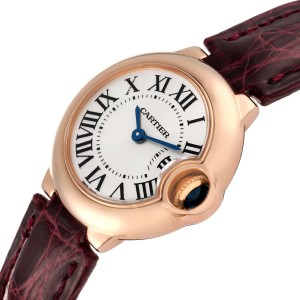 Cartier Ballon Blue Silver Dial 18K Rose Gold Ladies Watch  