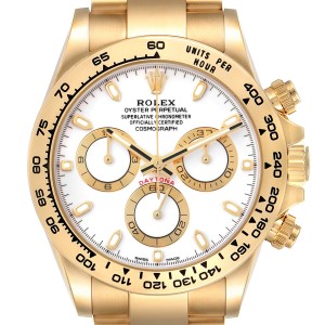 Rolex Daytona Yellow Gold White Dial Mens Watch 116508 Unworn