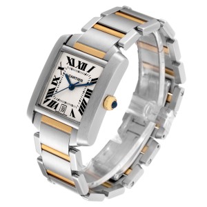 Cartier Tank Francaise Steel Yellow Gold Large Mens Watch  