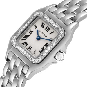 Cartier Panthere Ladies 18k White Gold Diamond Watch 