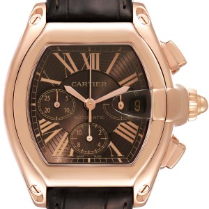 Cartier Roadster Chronograph XL 18K Rose Gold Mens Watch 