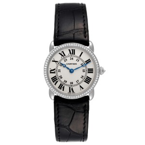 Cartier Ronde Louis White Gold Diamond Ladies Watch  
