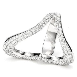 Piaget G34LJ400 18K White Gold Diamond Ring Size 6.75 