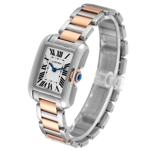 Cartier Tank Anglaise Small Steel Rose Gold Ladies Watch 